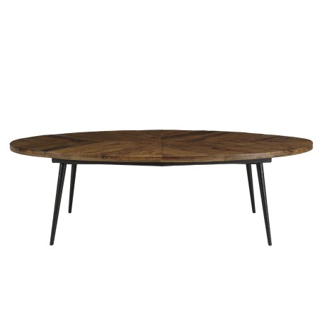 Table basse ovale KIARA 135x70cm plateau chevrons