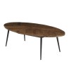 Table basse ovale KIARA 135x70cm plateau chevrons
