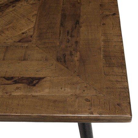 KIARA Rectangular Dining Table 220x100cm - Teak Top and Steel Legs