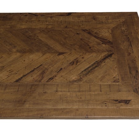 Table à manger KIARA rect. 220x100cm bois de teck et acier
