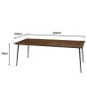 KIARA Rectangular Dining Table 220x100cm - Teak Top and Steel Legs