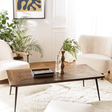 Table basse KIARA - Formes géométriques en bois recyclé