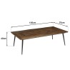 KIARA Rectangular Coffee Table 135x70cm - Geometric Shapes Design