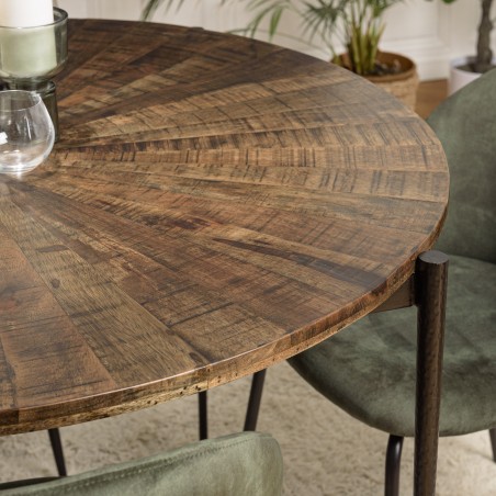 KIARA Round Dining Table 120x120cm Recycled Wood