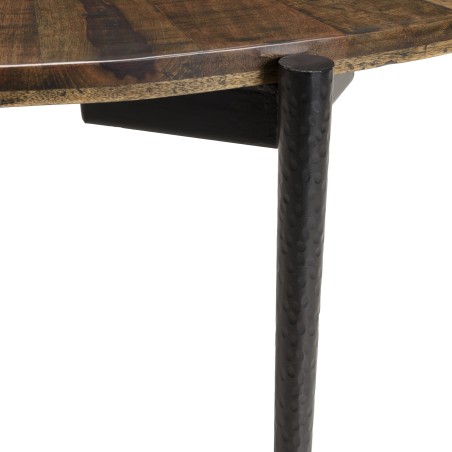 Table à manger ronde KIARA en bois recyclé 120x120cm
