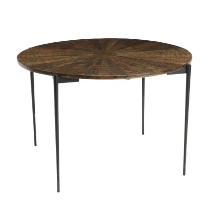 Table à manger ronde KIARA en bois recyclé 120x120cm