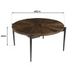 KIARA Round Coffee Table 80x80cm Recycled Wood with Metal Legs