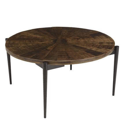 Table basse ronde KIARA 80x80cm bois recyclé