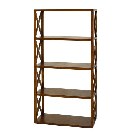 LORINE Brown 4-tier Lattice Shelf Mindi Wood