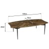 KIARA Coffee Table with Concave Edges 135x75cm Recycled Wood
