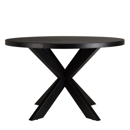 Table à manger BASILE 120x120cm noir effet pierre