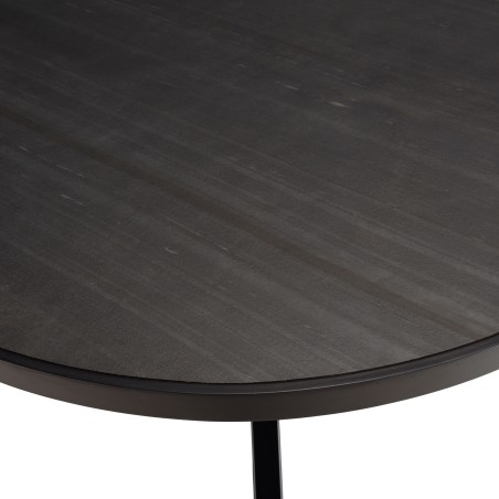 BASILE Dining Table 120x120cm Black Stone Effect Top