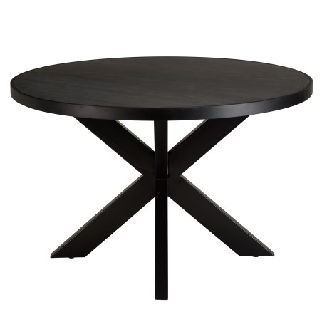 Table à manger BASILE 120x120cm noir effet pierre