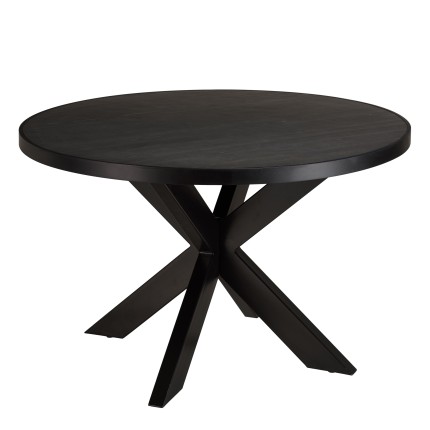 Table à manger BASILE 120x120cm noir effet pierre