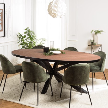 BASILE Dining Table 220x110 Rust Color with Stone Effect