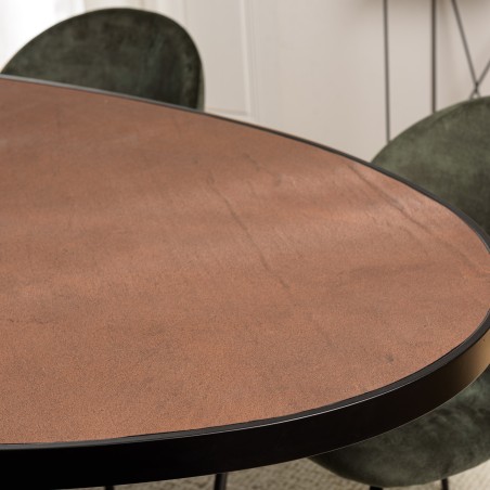 BASILE Dining Table 220x110 Rust Color with Stone Effect