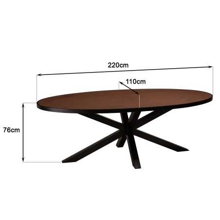 BASILE Dining Table 220x110 Rust Color with Stone Effect