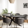 BASILE Dining Table 220x110cm Black Stone Effect Top