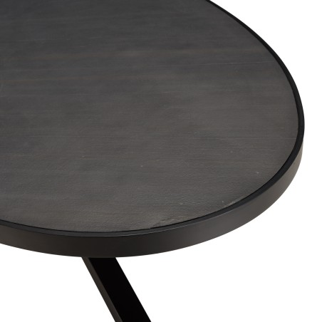 BASILE Dining Table 220x110cm Black Stone Effect Top