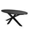 Table à manger BASILE 220x110cm plateau noir effet pierre
