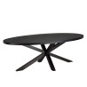 BASILE Dining Table 220x110cm Black Stone Effect Top