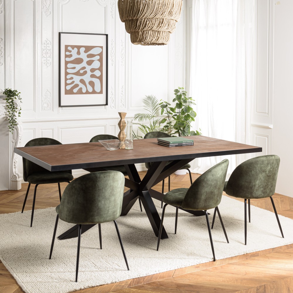 Table à manger BASILE 220x100 couleur rouille Table à manger BASILE 220x100 couleur rouille