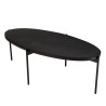 Table basse ovale noire BASILE 131x65cm