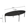 Table basse ovale noire BASILE 131x65cm
