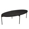 Table basse ovale noire BASILE 131x65cm