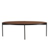 BASILE Oval Coffee Table 131x65cm Rust Color with Stone Effect