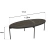 Table basse ovale BASILE - Effet pierre et motifs dorés