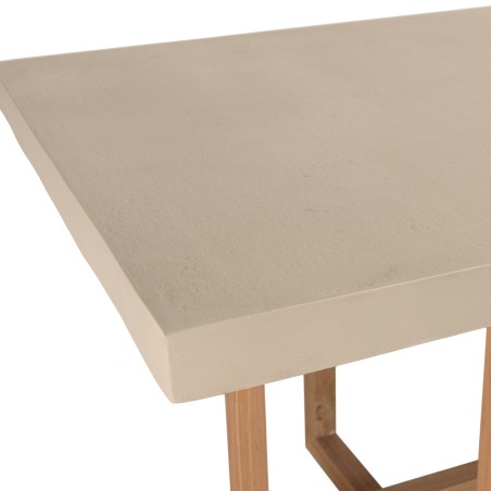 Table à manger WALLY - Béton beige et teck - 243x100cm