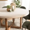 WALLY Round Dining Table 153x153cm - Beige Concrete & Teak Legs