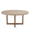 Table à manger ronde WALLY 153x153cm béton beige teck