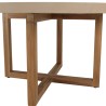 Table à manger ronde WALLY 153x153cm béton beige teck