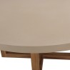 Table basse ronde WALLY en béton beige et teck 92x92cm