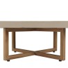 WALLY Round Coffee Table 92x92cm - Beige Concrete & Teak Legs