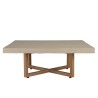 DAK Square Coffee Table 107x107cm - Beige Concrete & Teak Legs