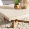 Table basse carrée WALLY en béton beige et teck