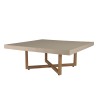 Table basse carrée WALLY en béton beige et teck