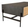 Table basse CHARLIE marron et noire 2 tiroirs 1 niche