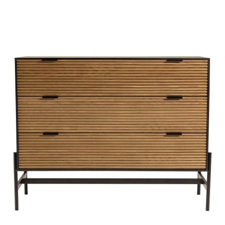 CHARLIE - Brown and Black Chest of Drawers with 3 Drawers