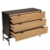 CHARLIE - Brown and Black Chest of Drawers with 3 Drawers