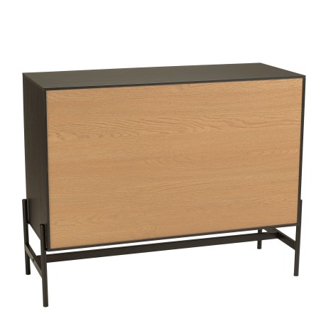 CHARLIE - Brown and Black Chest of Drawers with 3 Drawers