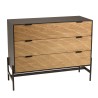 Commode CHARLIE marron et noire 3 tiroirs