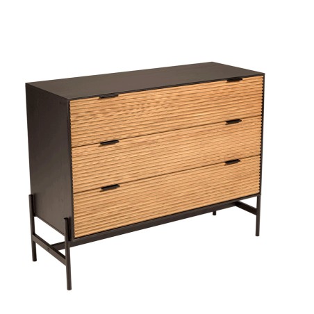 Commode CHARLIE marron et noire 3 tiroirs
