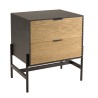 CHARLIE Brown and Black Bedside Table with 2 Drawers