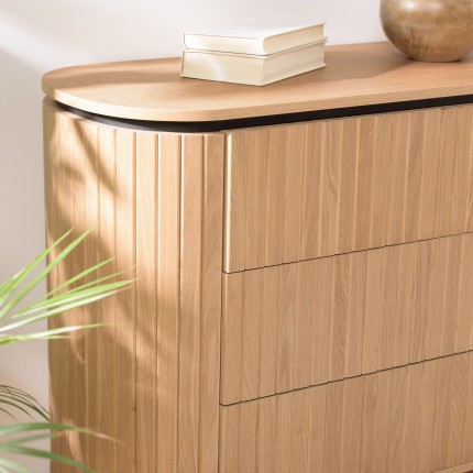 Commode CHARLIE marron 3 tiroirs rétro