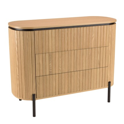 Commode CHARLIE marron 3 tiroirs rétro