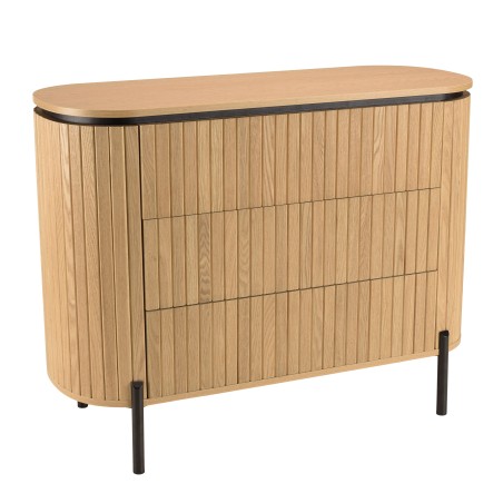 CHARLIE - Retro Brown Chest of Drawers with 3 Drawers